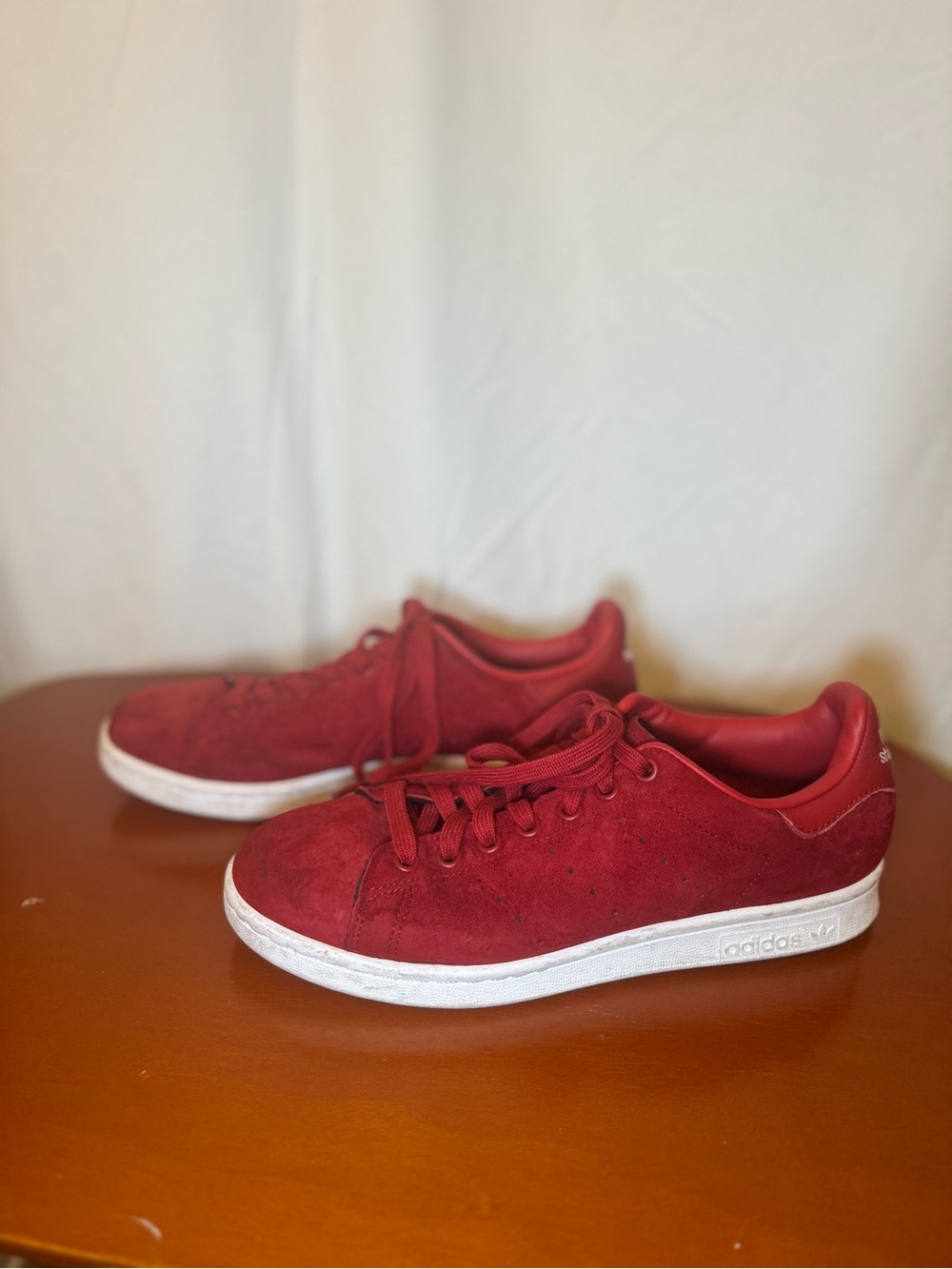 adidas Stan Smith Men’s Suede Low-Top Sneakers - Red